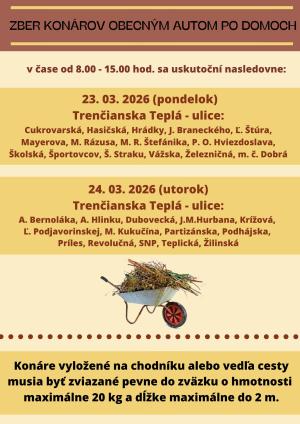Zber konárov obecným autom po domoch 